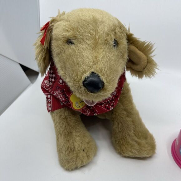 BUILD-A-BEAR 16" Golden Retriever Plush Puppy Dog BAB Red Handkerchief - Picture 2 of 5